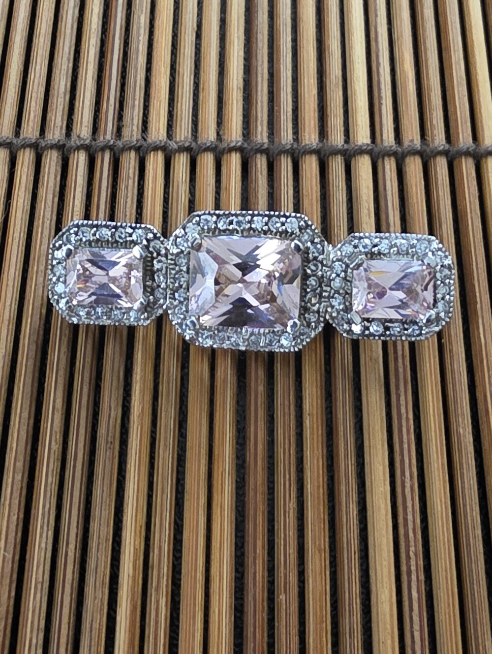 925 Silver Morganite Brooch (Vintage)